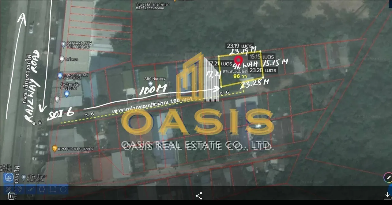 Land for Sale in Pattaya – 96 sq.w. near South Pattaya Sukhumvit Junction