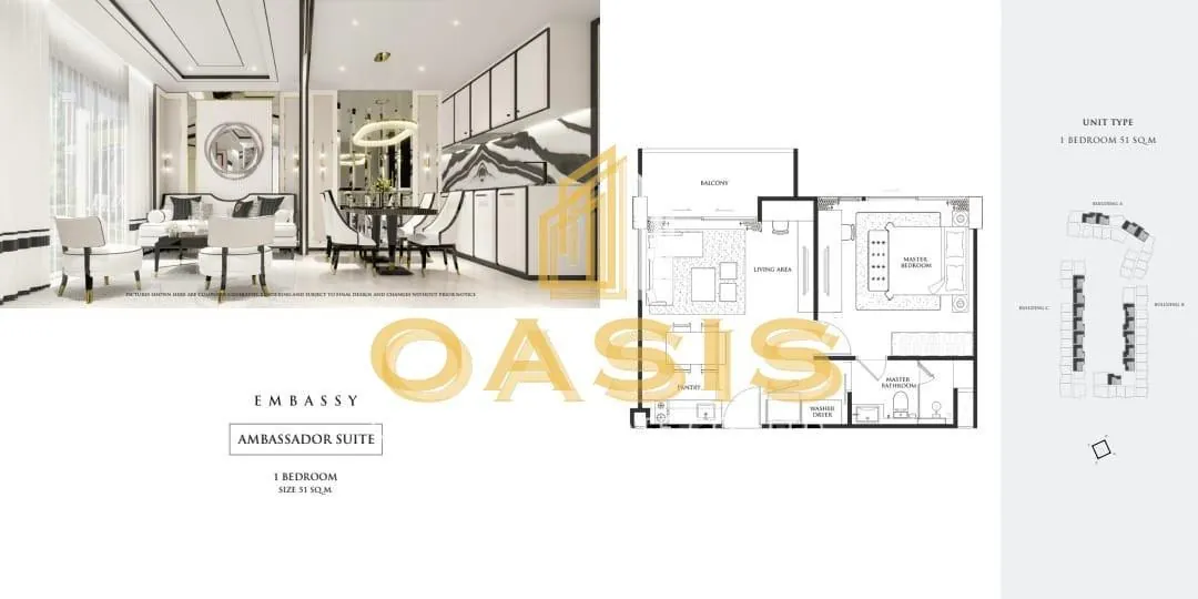 Embassy Condominium 1Bedroom Residence for Sale