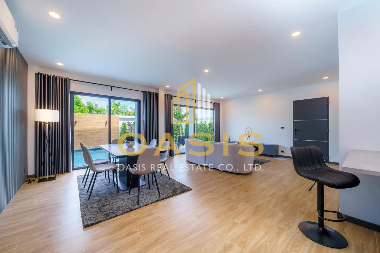 Modern 4 Bedrooms Pool Villa for sale near Mabprachan lake