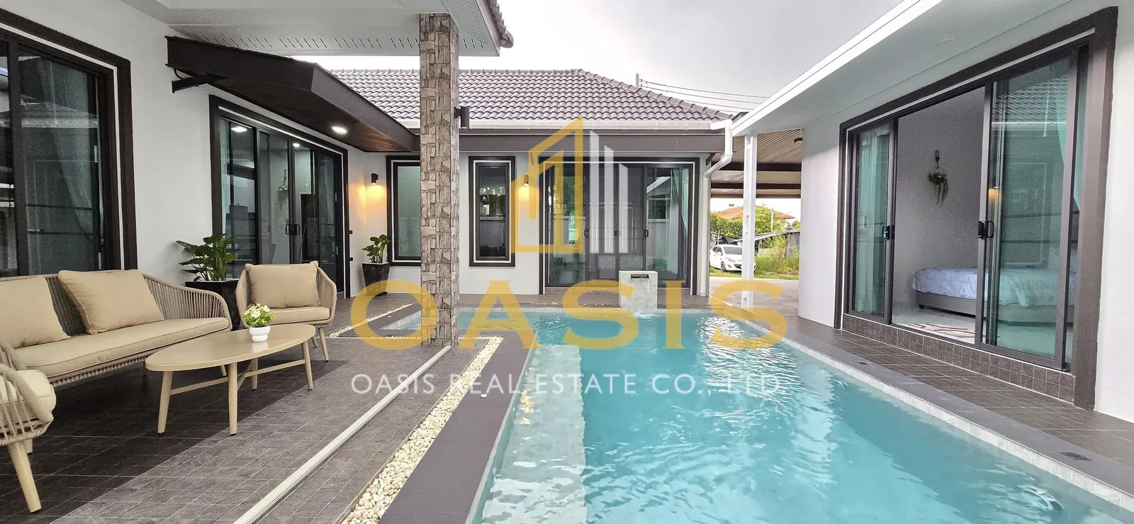Single modern house style Pool villa for rent