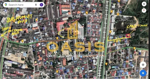 Land for Sale in Pattaya – 96 sq.w. near South Pattaya Sukhumvit Junction