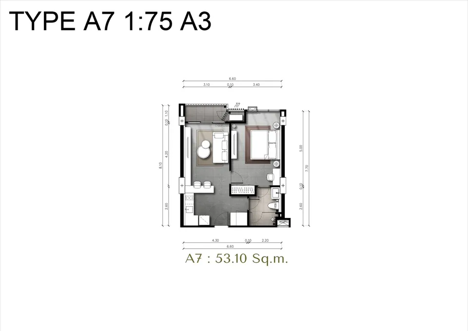1BR A7 · 53.11 m²