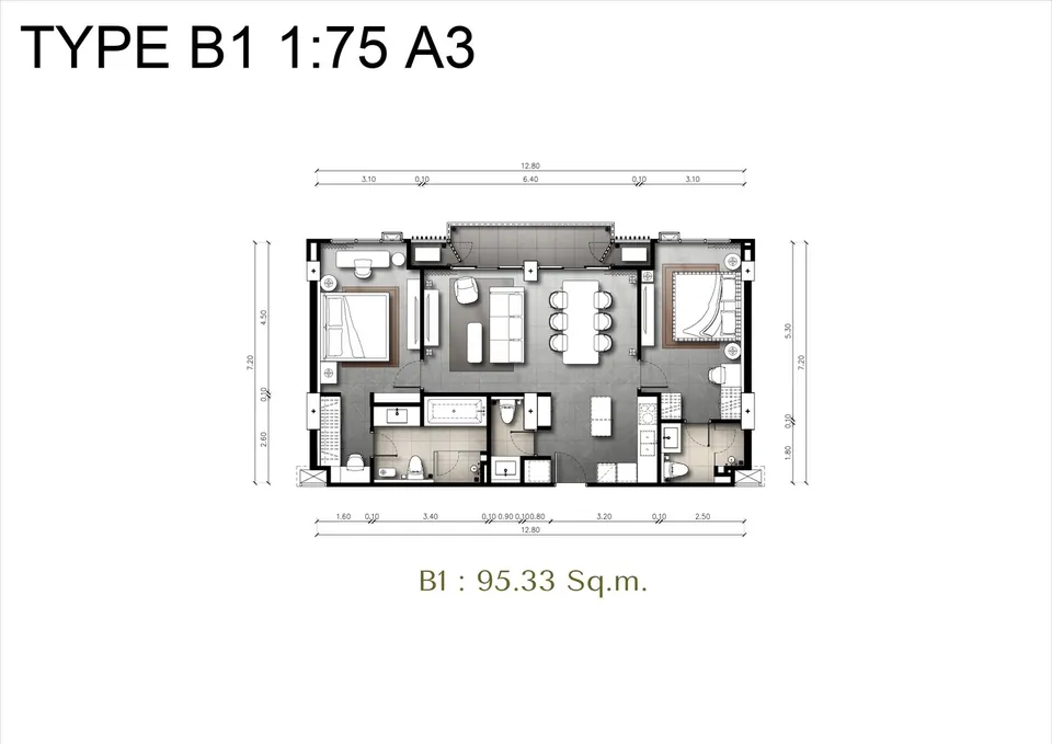 2BR B1 · 95.34 m²