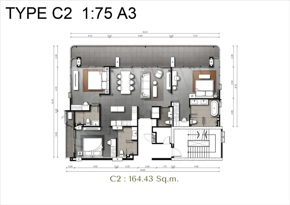 3BR C2 · 165.08 m²