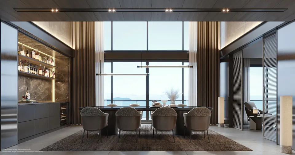 Duplex penthouse dining render