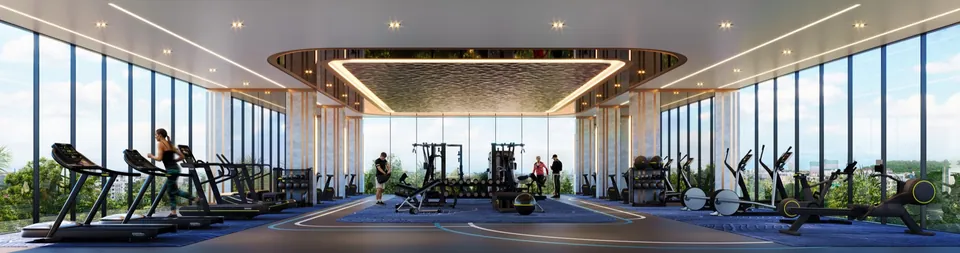 Voll ausgestattetes Fitnessstudio