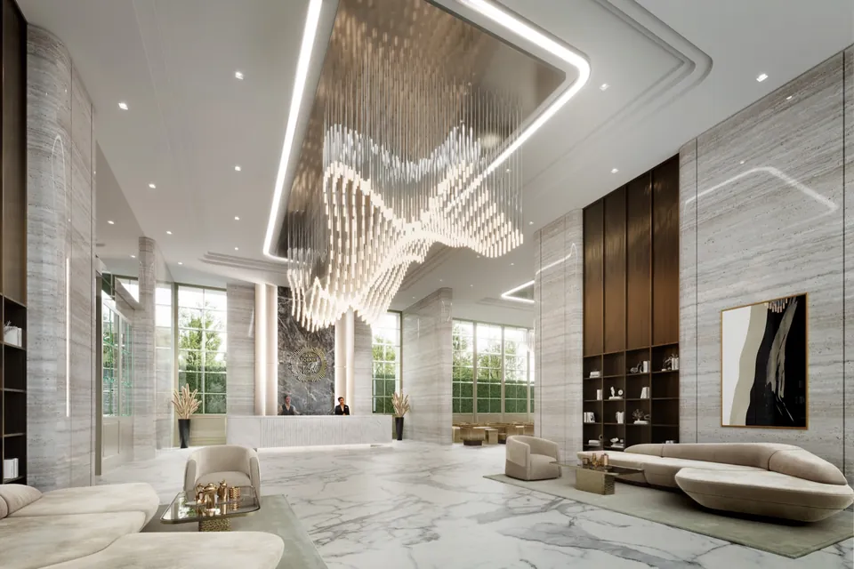 Hotel-Lobby mit neun Metern Höhe