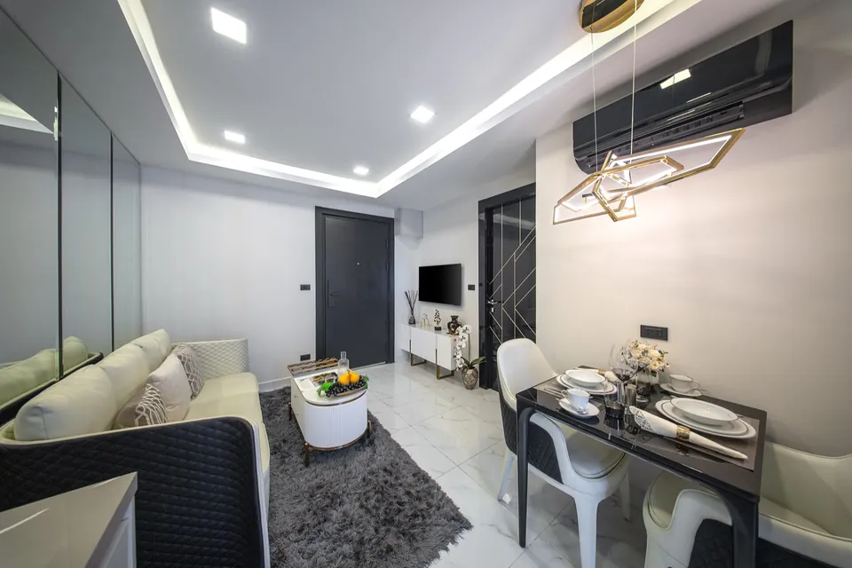 1-bedroom show unit living area