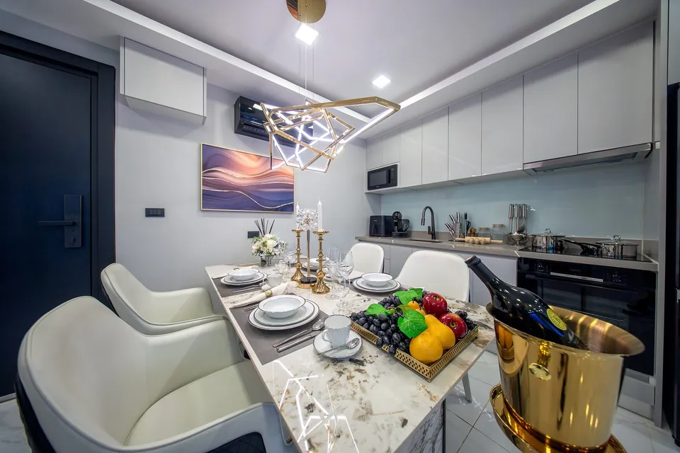 2-bedroom show unit dining area
