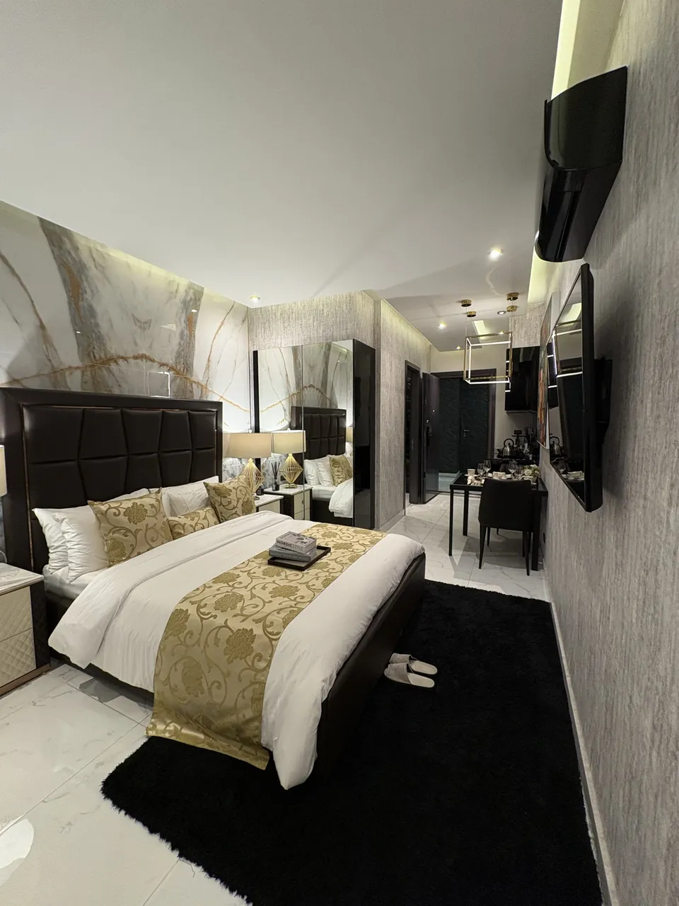 Studio show unit living and sleeping area