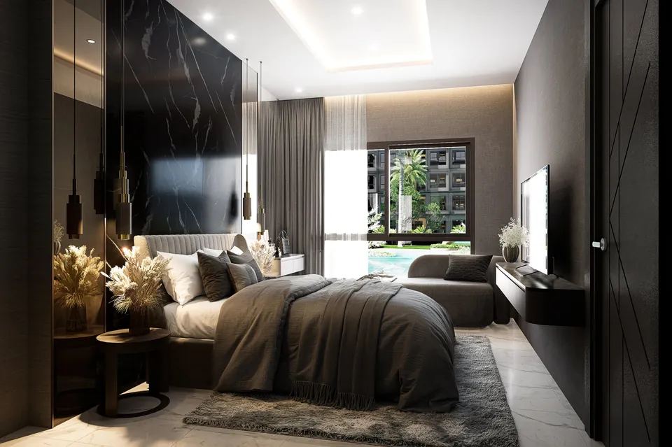 1-bedroom pool access living area
