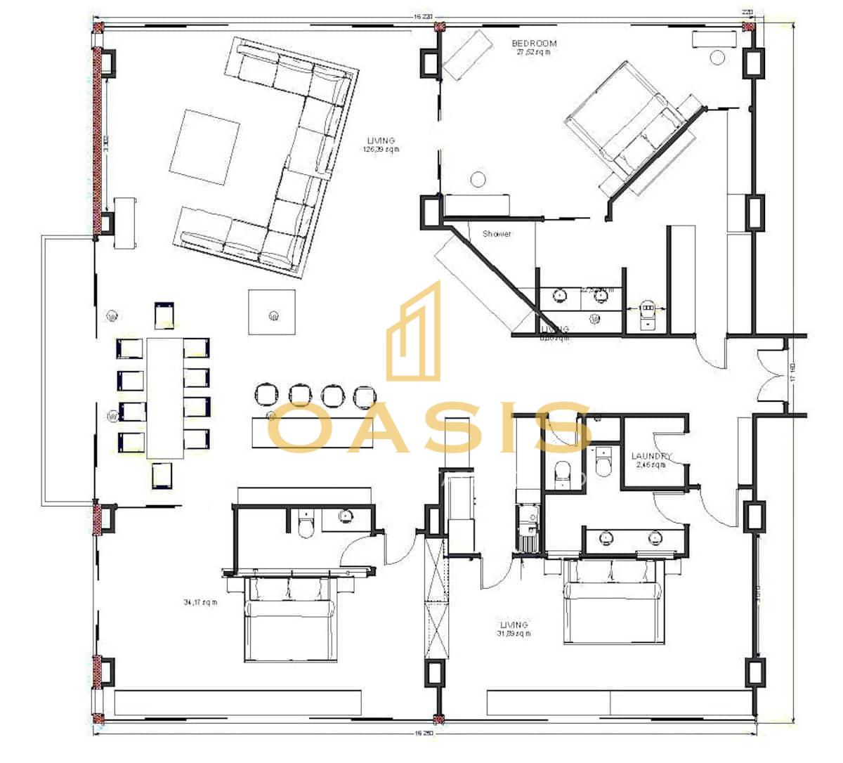 Luxury 300 sqm penthouse with beautiful sea views on Pratumnak Hill