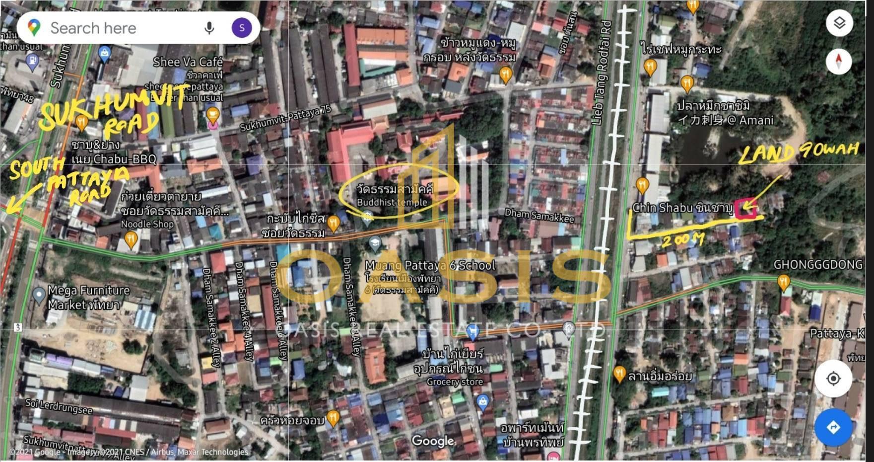 Land for Sale in Pattaya – 96 sq.w. near South Pattaya Sukhumvit Junction