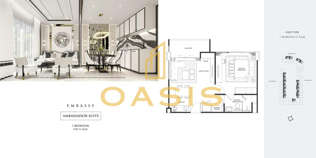Embassy Condominium 1Bedroom Residence for Sale