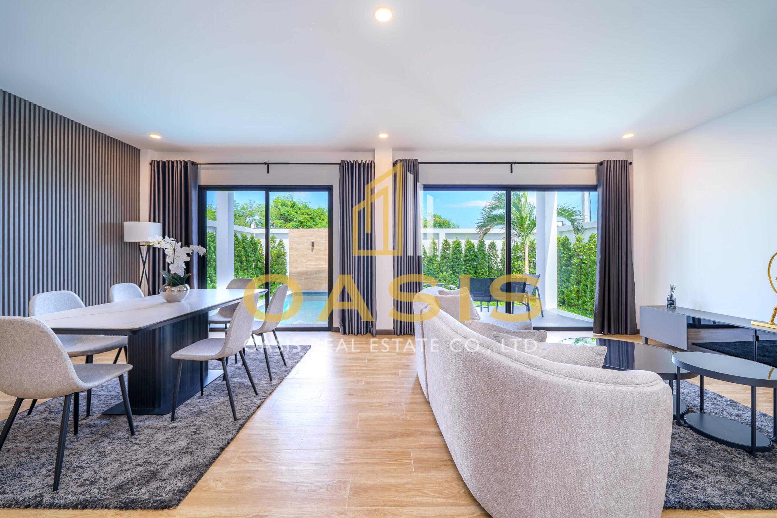 Modern 4 Bedrooms Pool Villa for sale near Mabprachan lake